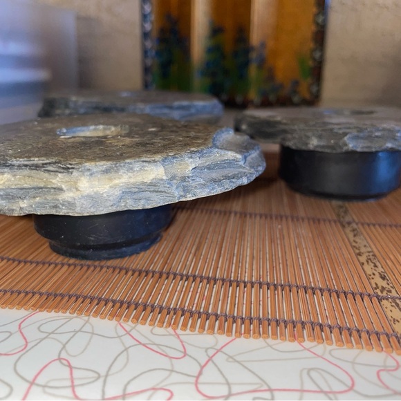 4 Ikebana Flower Frog Slate Stone - Picture 3 of 6